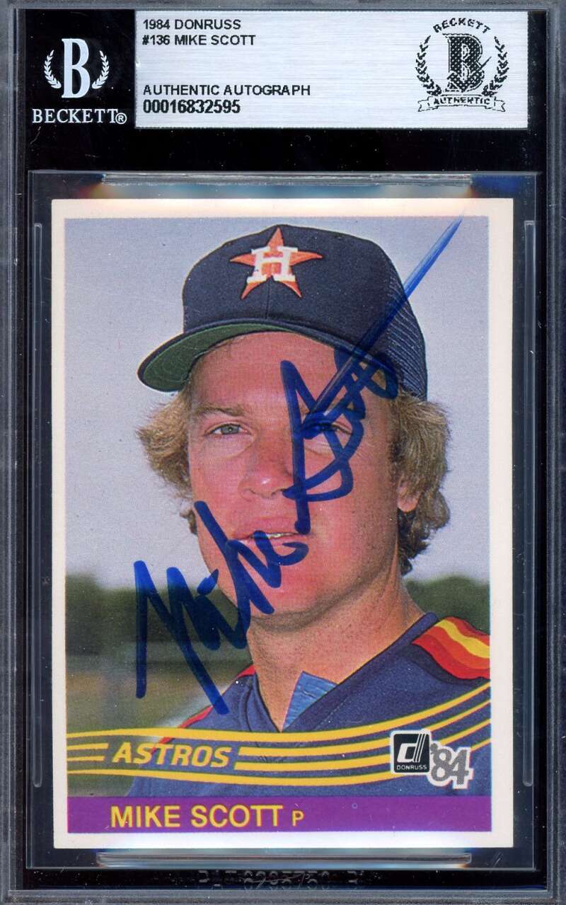 Mike Scott Beckett BAS Signed 1984 Donruss Autograph