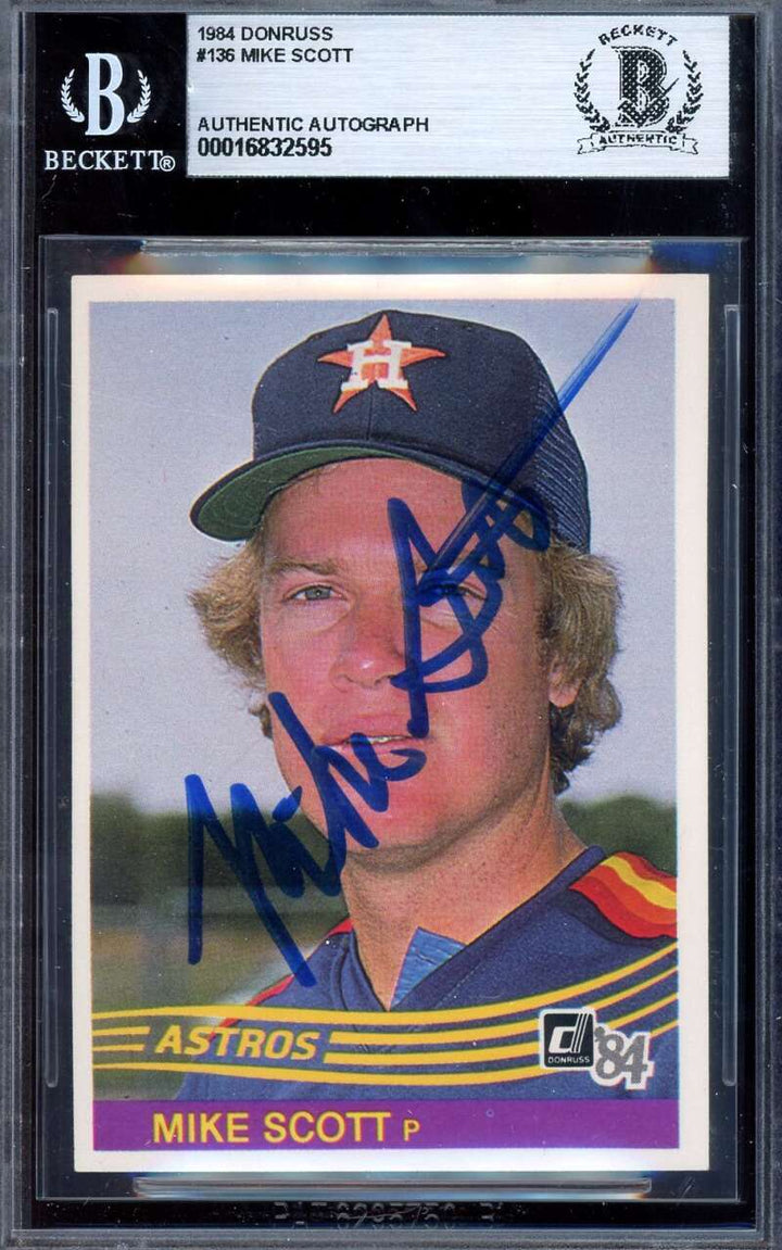 Mike Scott Beckett BAS Signed 1984 Donruss Autograph