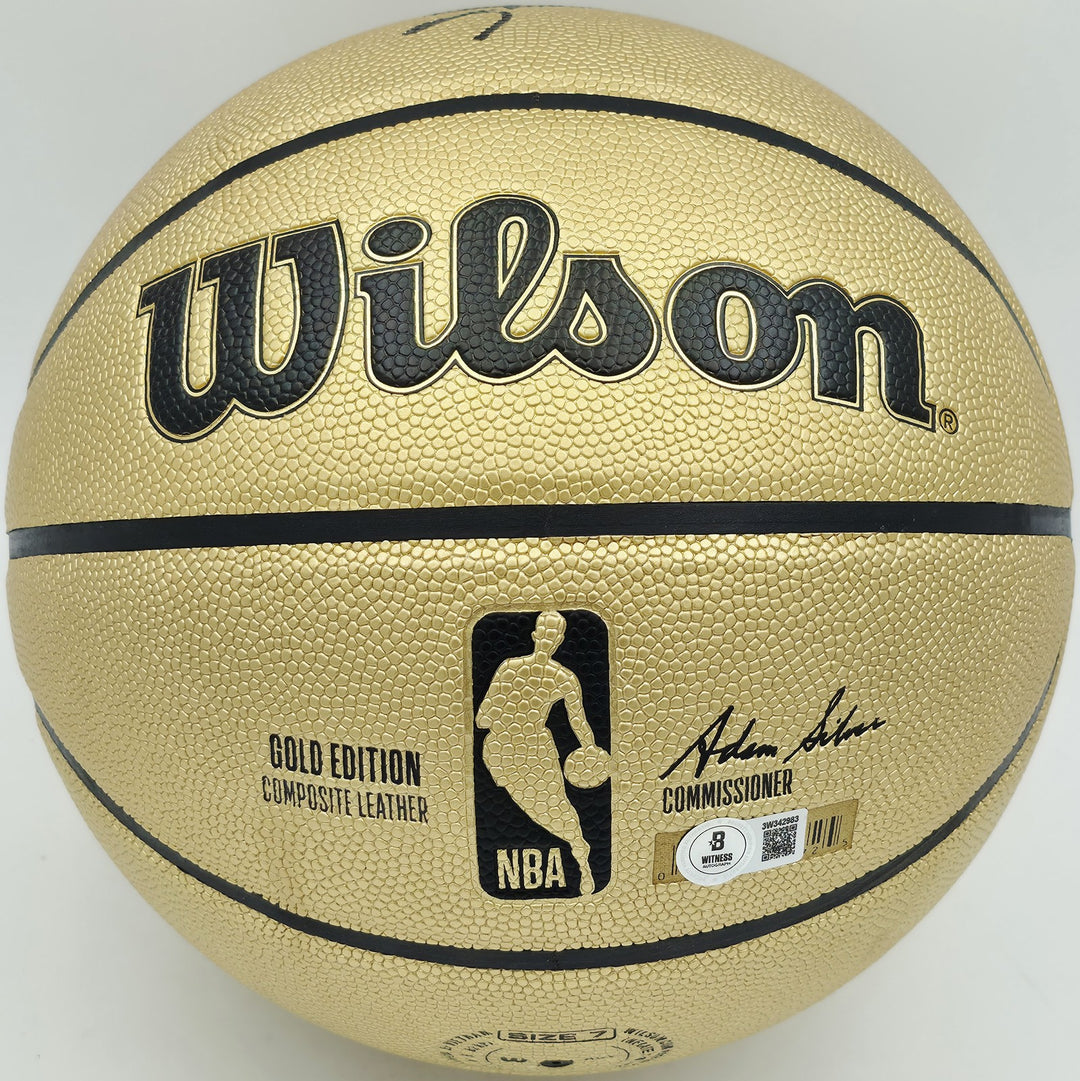 Allen Iverson Auto Gold Edition Logo Basketball 76ers Beckett Witness