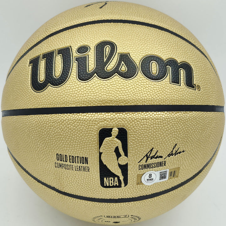 Allen Iverson Auto Gold Edition Logo Basketball 76ers Beckett Witness