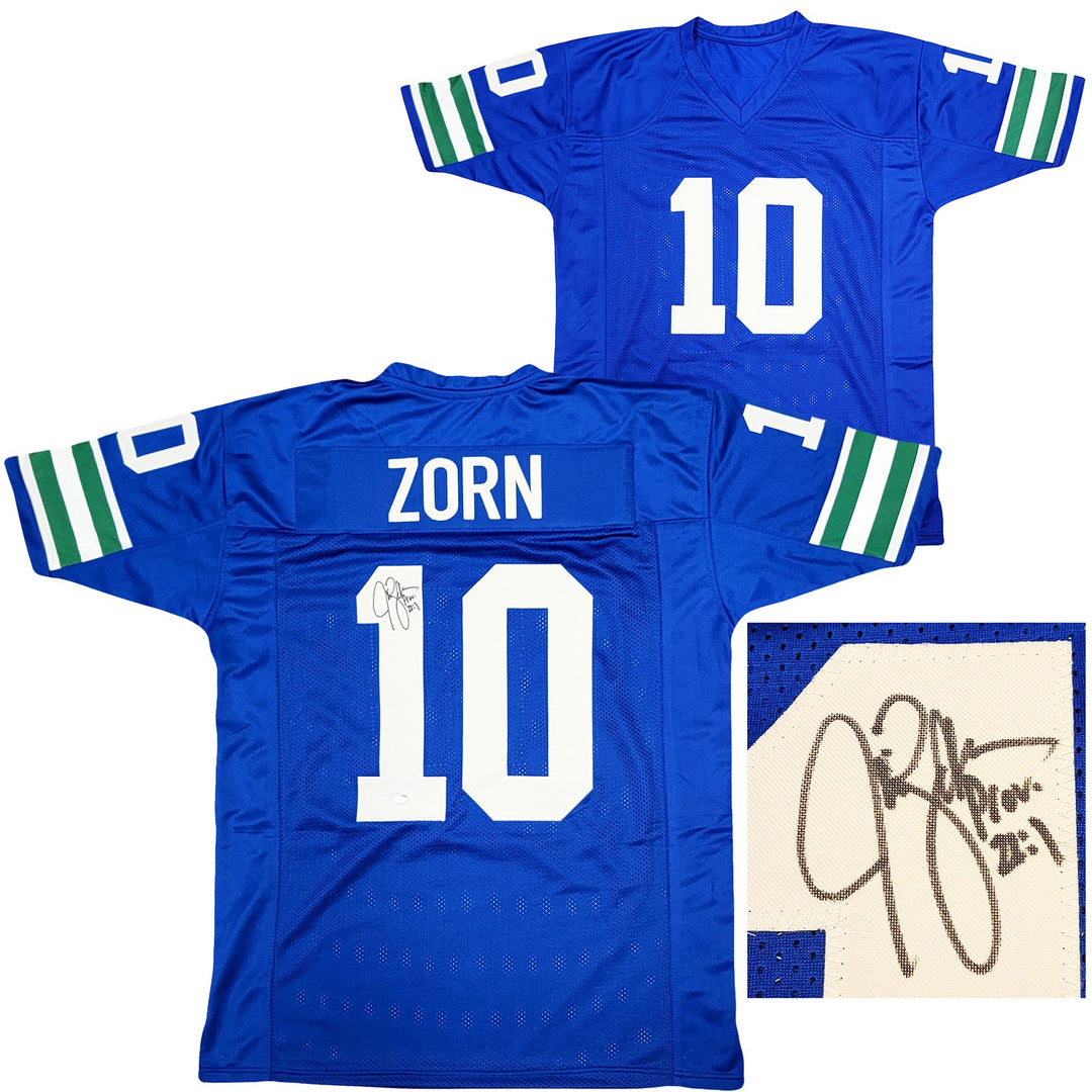 Seattle Seahawks Jim Zorn Autographed Signed Blue Jersey MCS Holo