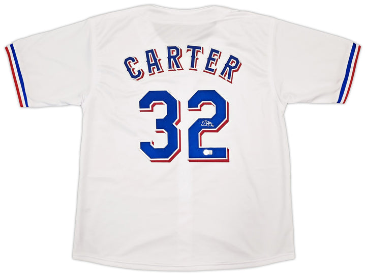 Texas Rangers Evan Carter Signed White Jersey Beckett Witness