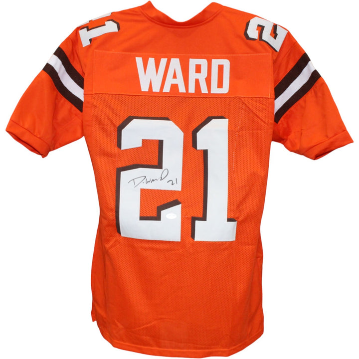 Denzel Ward Autographed/Signed Pro Style Size XL Orange Jersey JSA 53092