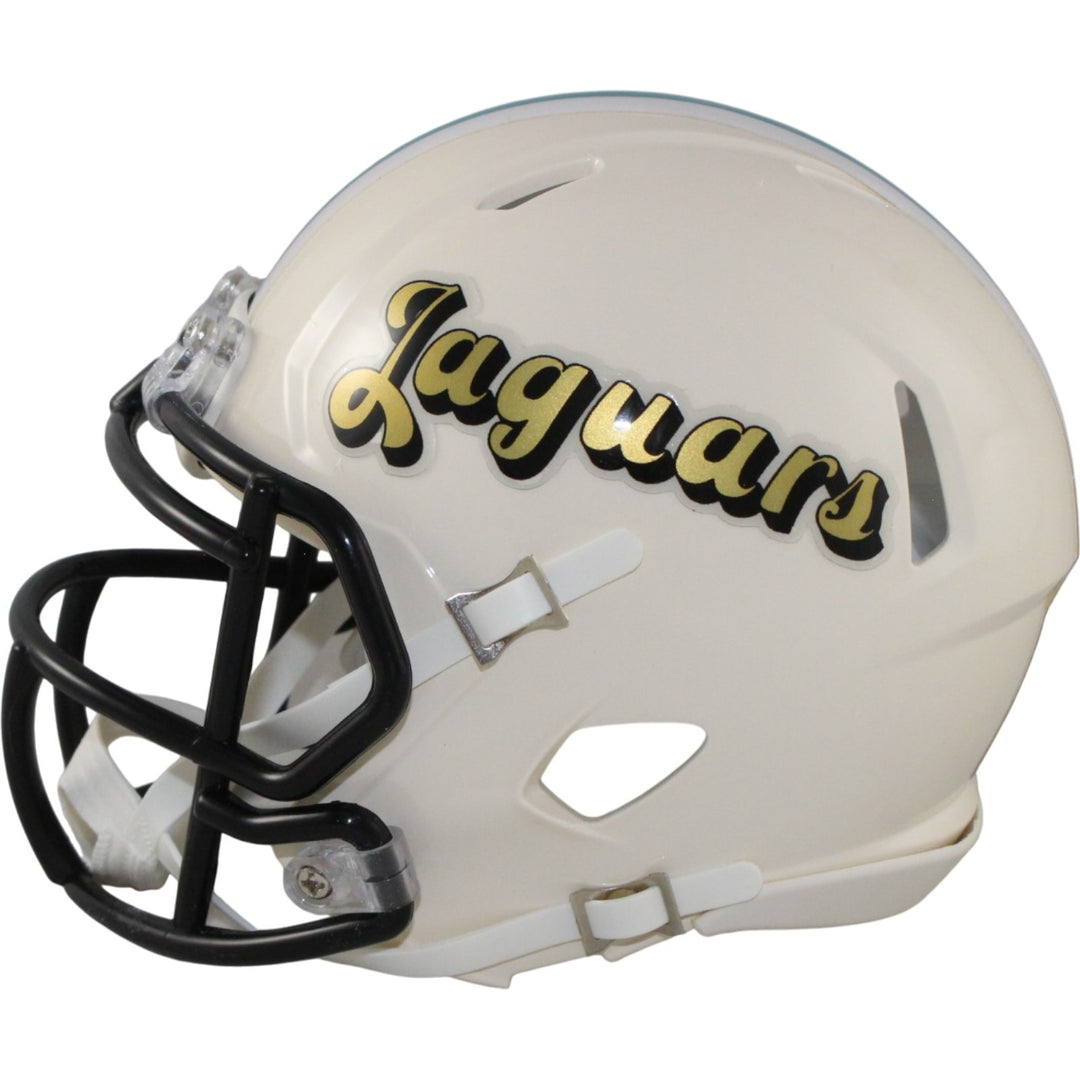 Travis Hunter Autographed Jacksonville Jaguars Retro Mini Helmet Beckett W 57926