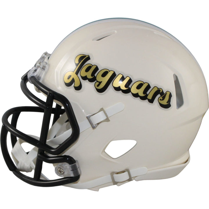 Travis Hunter Autographed Jacksonville Jaguars Retro Mini Helmet Beckett W 57926