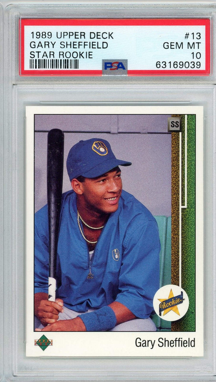 Graded 1989 Upper Deck Star Rookie Gary Sheffield #13 Rookie RC Baseball Card PS