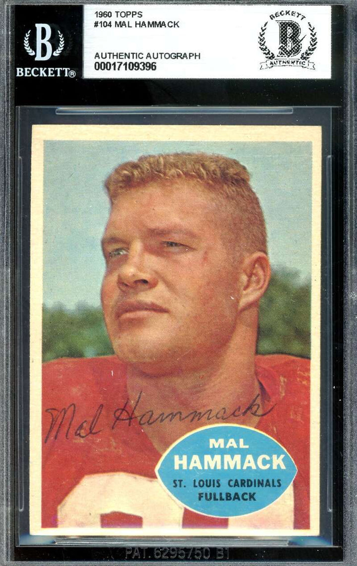 Mal Hammack Beckett BAS Signed 1960 Topps Rookie Autographed