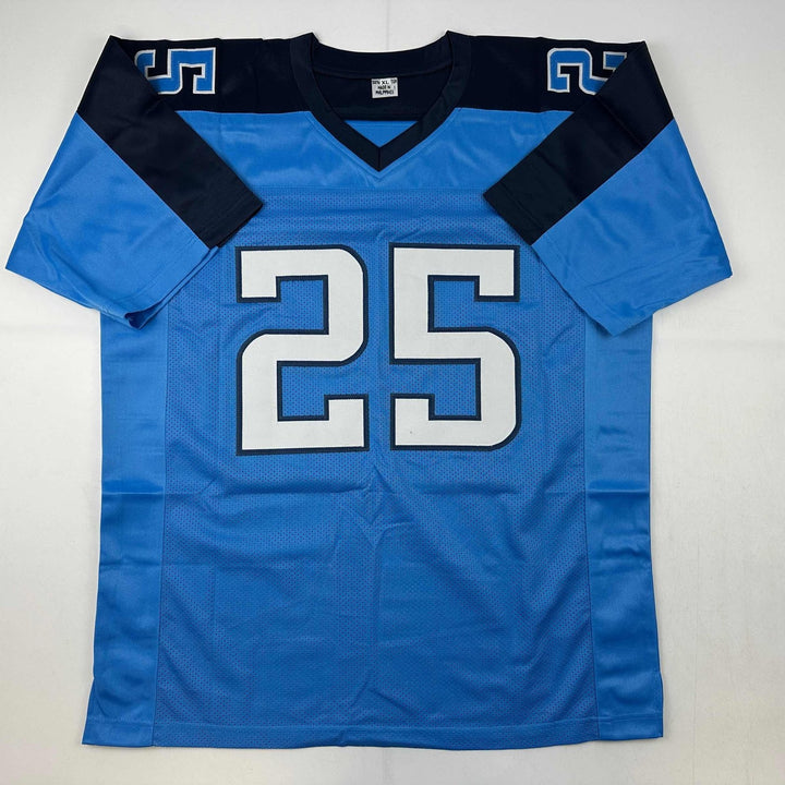 Autographed/Signed LenDale White Tennessee Light Blue Jersey JSA COA