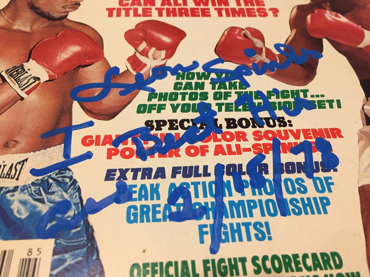 Leon Spinks Signed Muhammad Ali 1978 Super Fight Magazine COA Inscriptagraphs