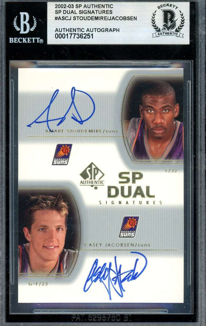 Stoudemire Jacobsen Beckett BAS Signed 2002-03 Upper Deck SP Autograph