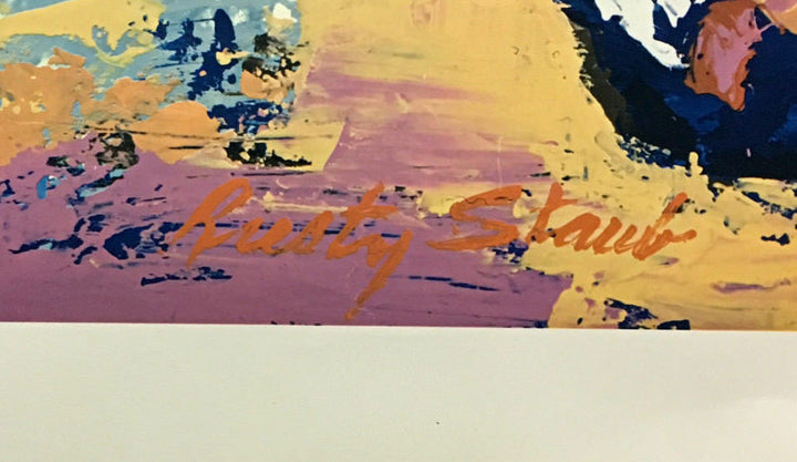 Leroy Neiman Ny Mets Rusty Staub Lithograph Poster 25x36 Vintage 1975 ORIGINAL
