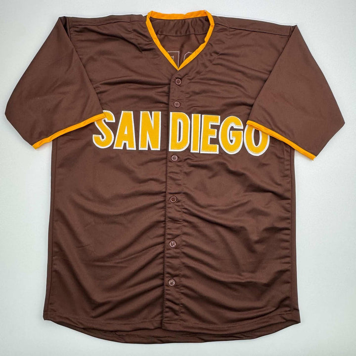 Autographed/Signed Jackson Merrill San Diego Brown Jersey Beckett COA