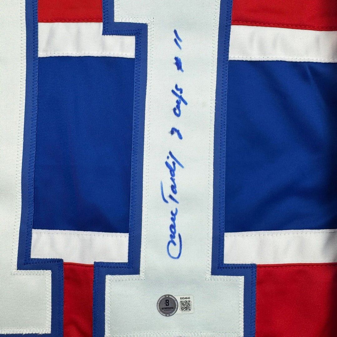 Autographed/Signed Marc Tardif Montreal Red Hockey Jersey BAS COA