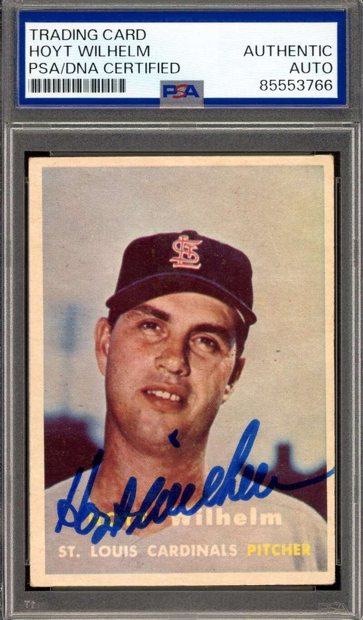 Hoyt Wilhelm PSA DNA Signed 1957 Topps Autograph