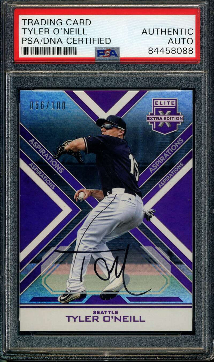 Tyler O`neill PSA DNA Coa Signed 2016 Panini Elite 56/100 Autograph