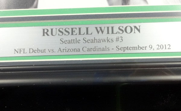 Russell Wilson Signed Framed 8x10 Photo Seattle Seahawks First Game RW Holo