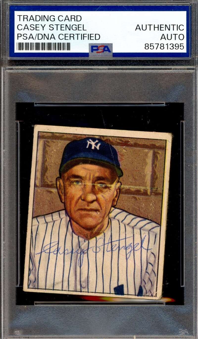 Casey Stengel PSA DNA Vintage Signed 1950 Bowman Autograph