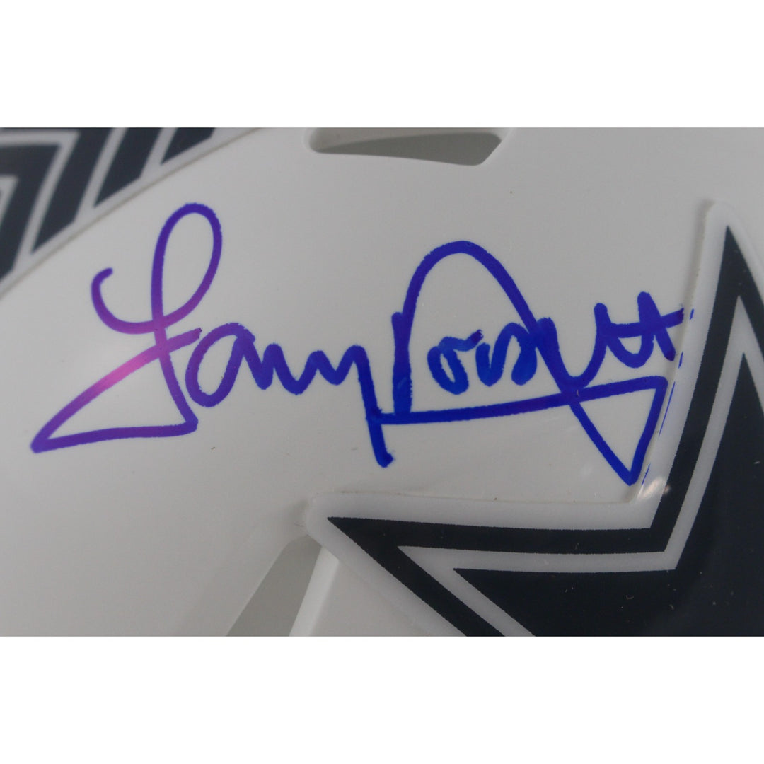 Tony Dorsett Autographed Dallas Cowboys 24 STS Mini Helmet Beckett Witness 49217