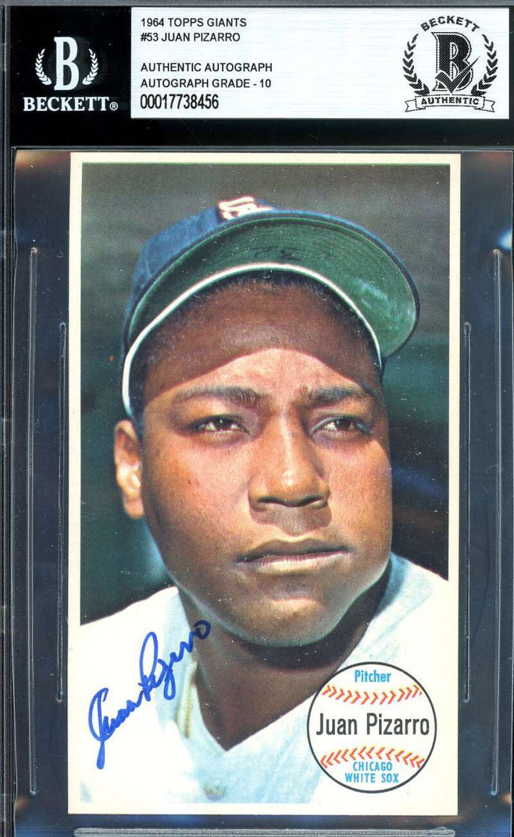 Juan Pizarro Gem Mint 10 Beckett BAS Signed 1964 Topps Giants Autograph