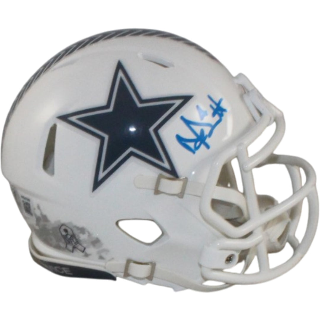Dak Prescott Autographed/Signed Dallas Cowboys 24 STS Mini Helmet Beckett 56338