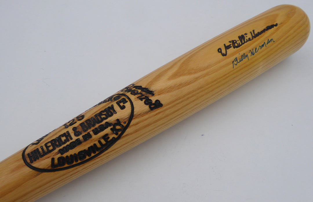 Billy Herman Autographed Louisville Slugger Bat Red Sox, Dodgers Beckett BM00452
