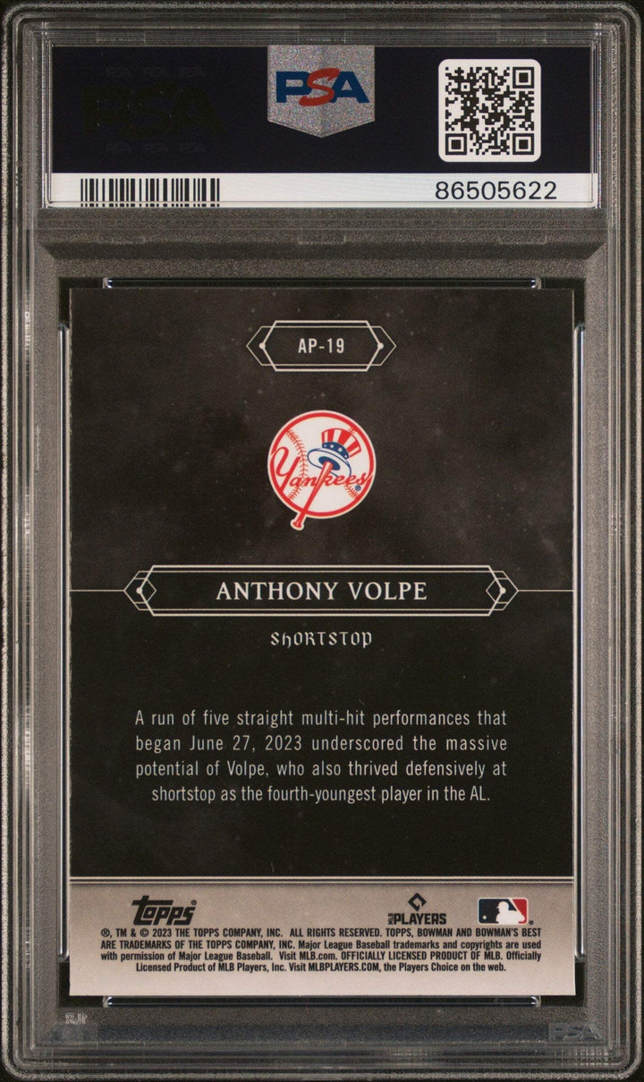 Graded 2023 Bowmans Best Anthony Volpe #AP19 Astral Proj RC Baseball Card PSA 10