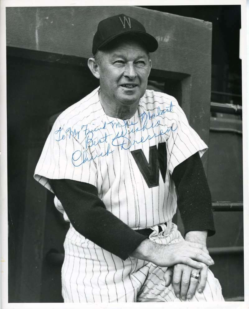Chuck Dressen Psa Dna Coa Autograph 8x10 Photo  Hand Signed Authentic
