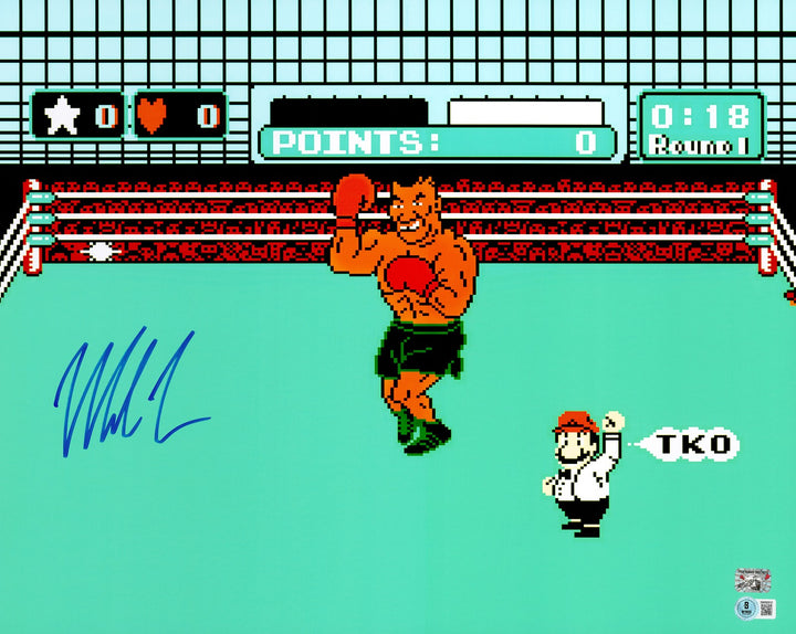 Mike Tyson Signed 16x20 Photo Nintendo NES Punch-Out!! Beckett BAS Witness