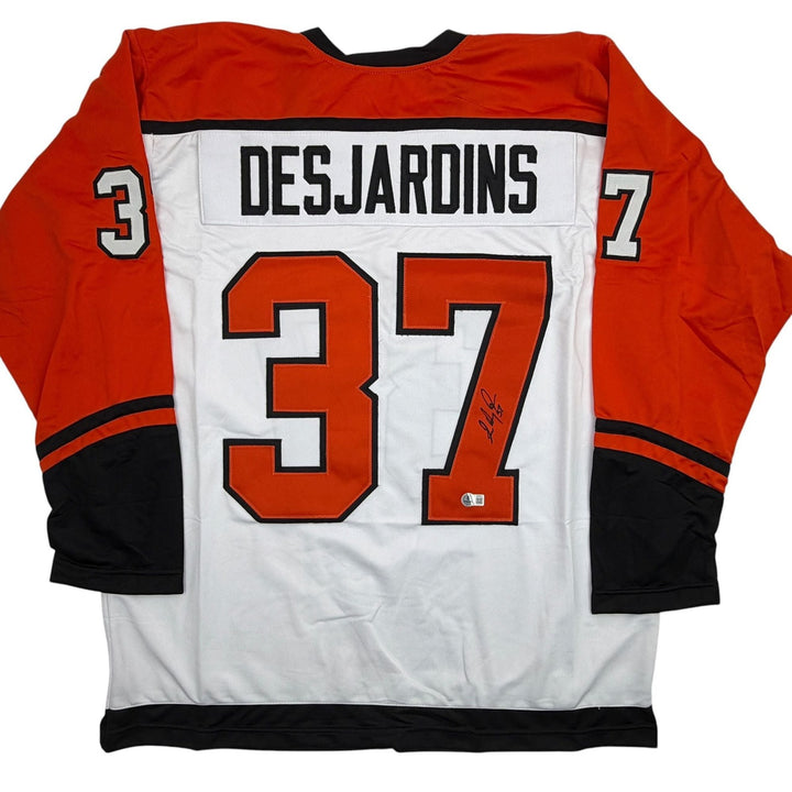 Autographed/Signed Eric Desjardins Philadelphia White Jersey Beckett COA