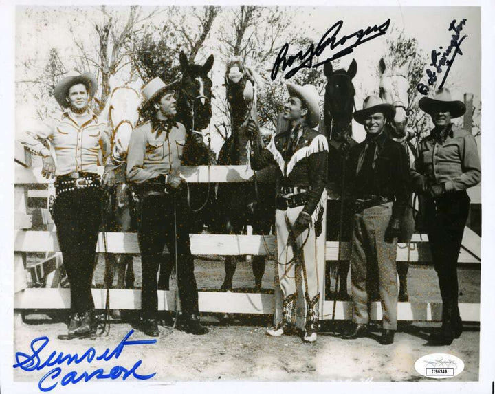 Roy Rogers Sunset Carson Bob Livingston  JSA Coa Signed 8x10 Photo Autograph