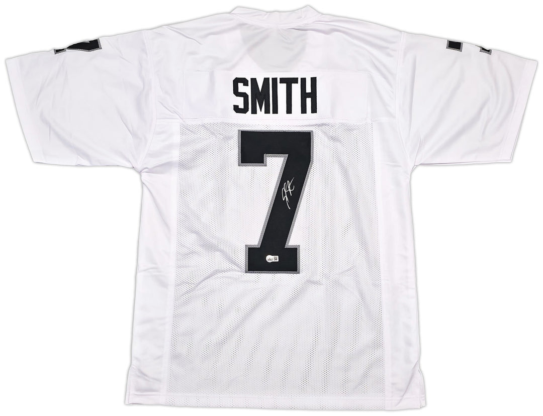 Las Vegas Raiders Geno Smith Signed White Jersey Beckett Witness