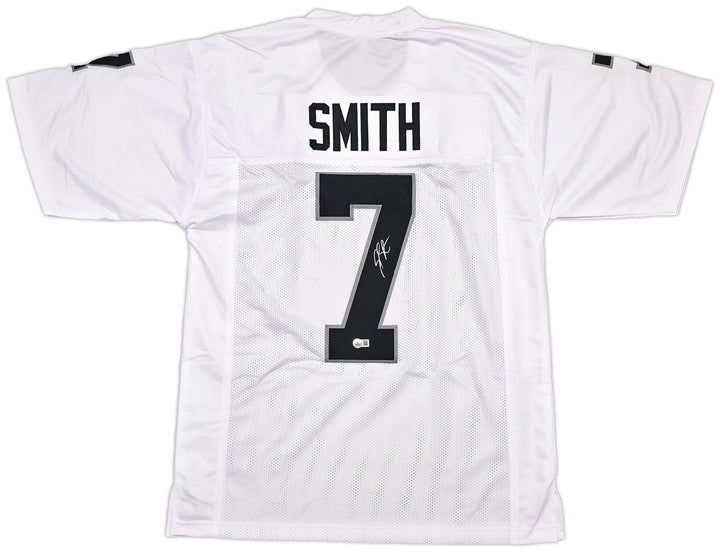 Las Vegas Raiders Geno Smith Signed White Jersey Beckett Witness