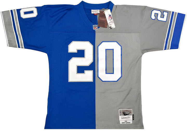Lions Barry Sanders Auto Split M&N 1996 NFL Legacy Throwback Jersey 48 Beckett