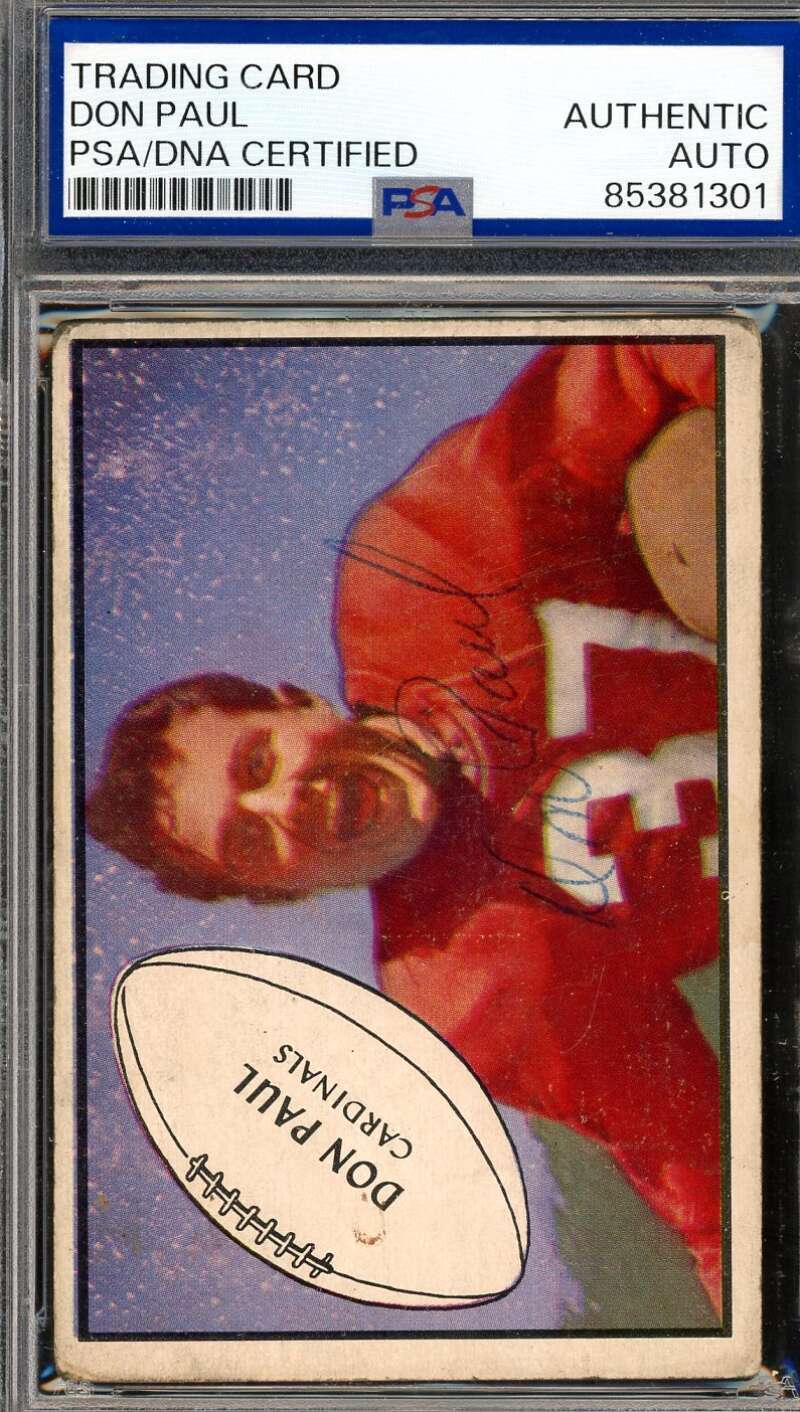 Don Paul PSA DNA Vintage Signed 1953 Bowman Autograph