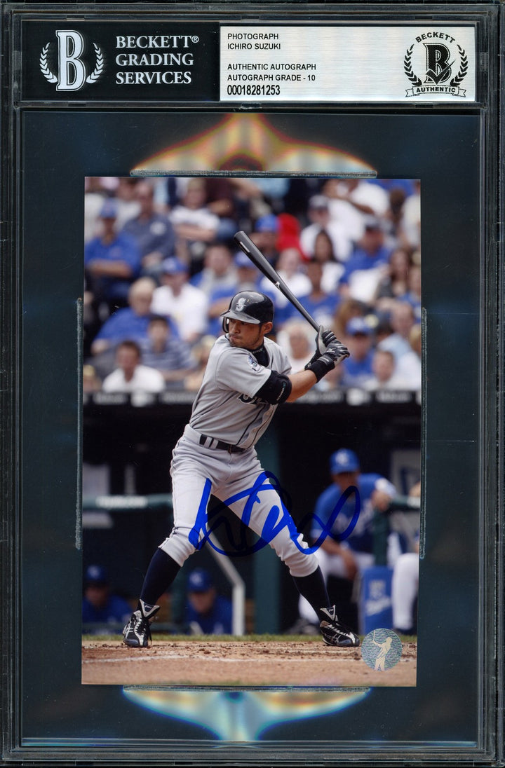 Ichiro Suzuki Signed 4x6 Photo Seattle Mariners Auto GM 10 Beckett #18281253