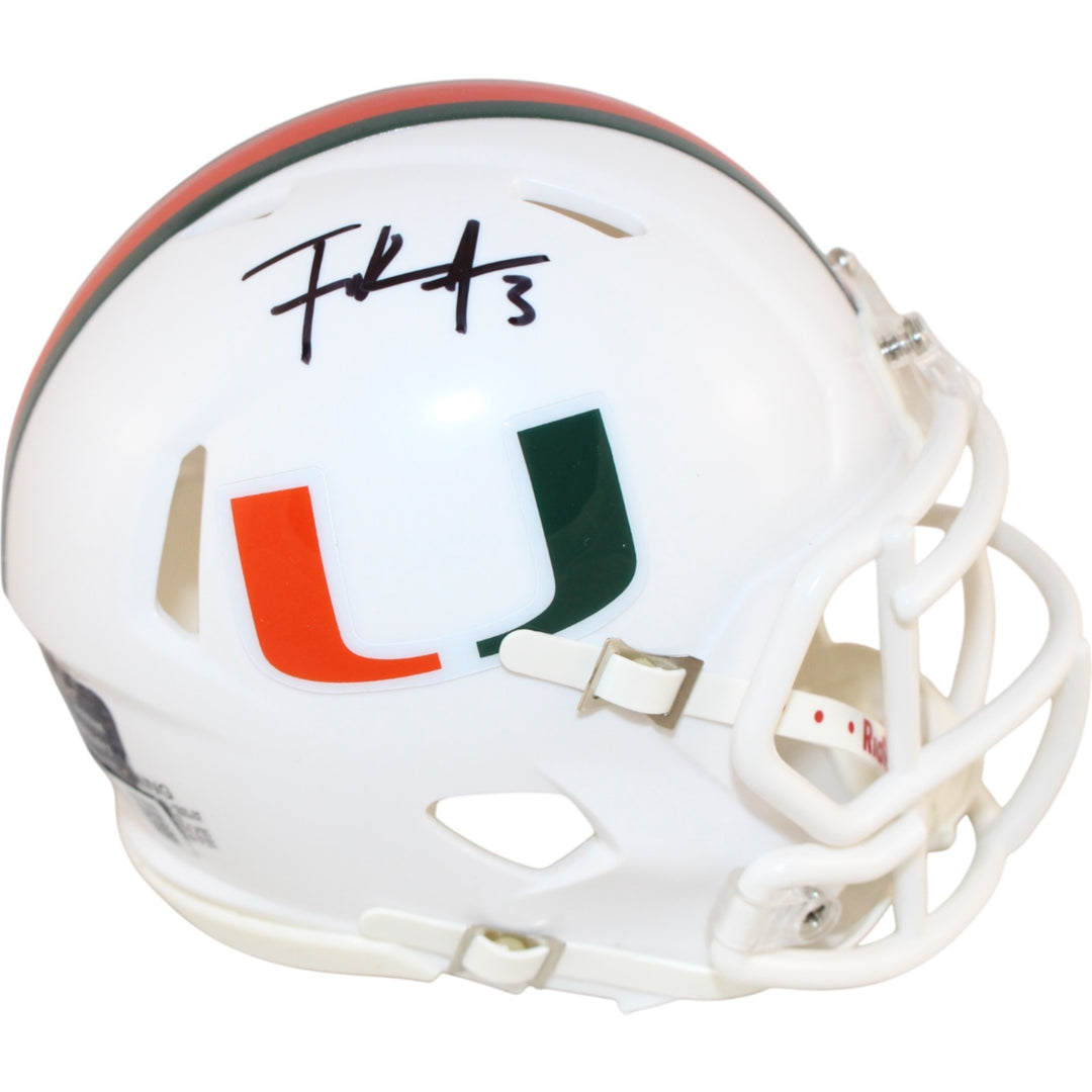 Frank Gore Autographed Miami Hurricanes Mini Helmet Beckett Witness 51655