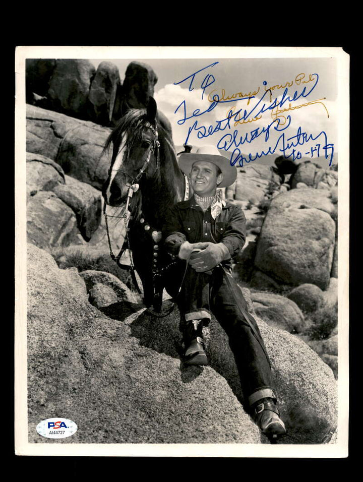 Gene Autry PSA DNA Coa Signed 8x10 Photo Certified Autograph