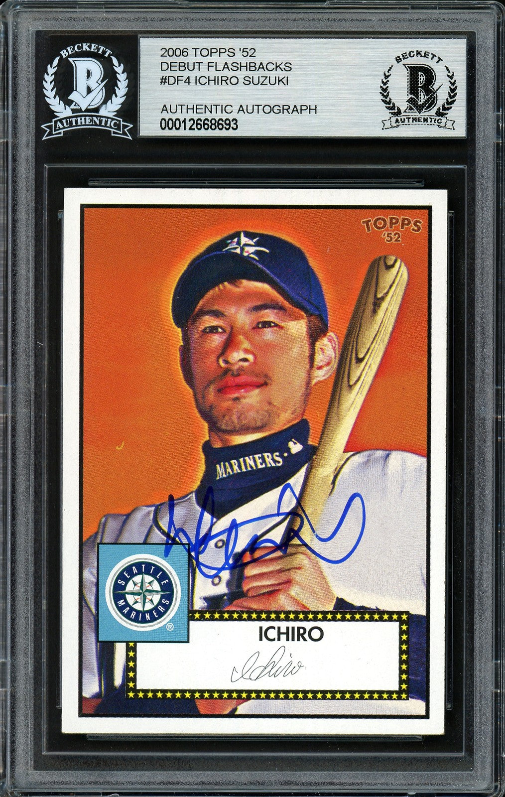 Ichiro Suzuki Signed 2006 Topps '52 Card DF4 Seattle Mariners Beckett #12668693