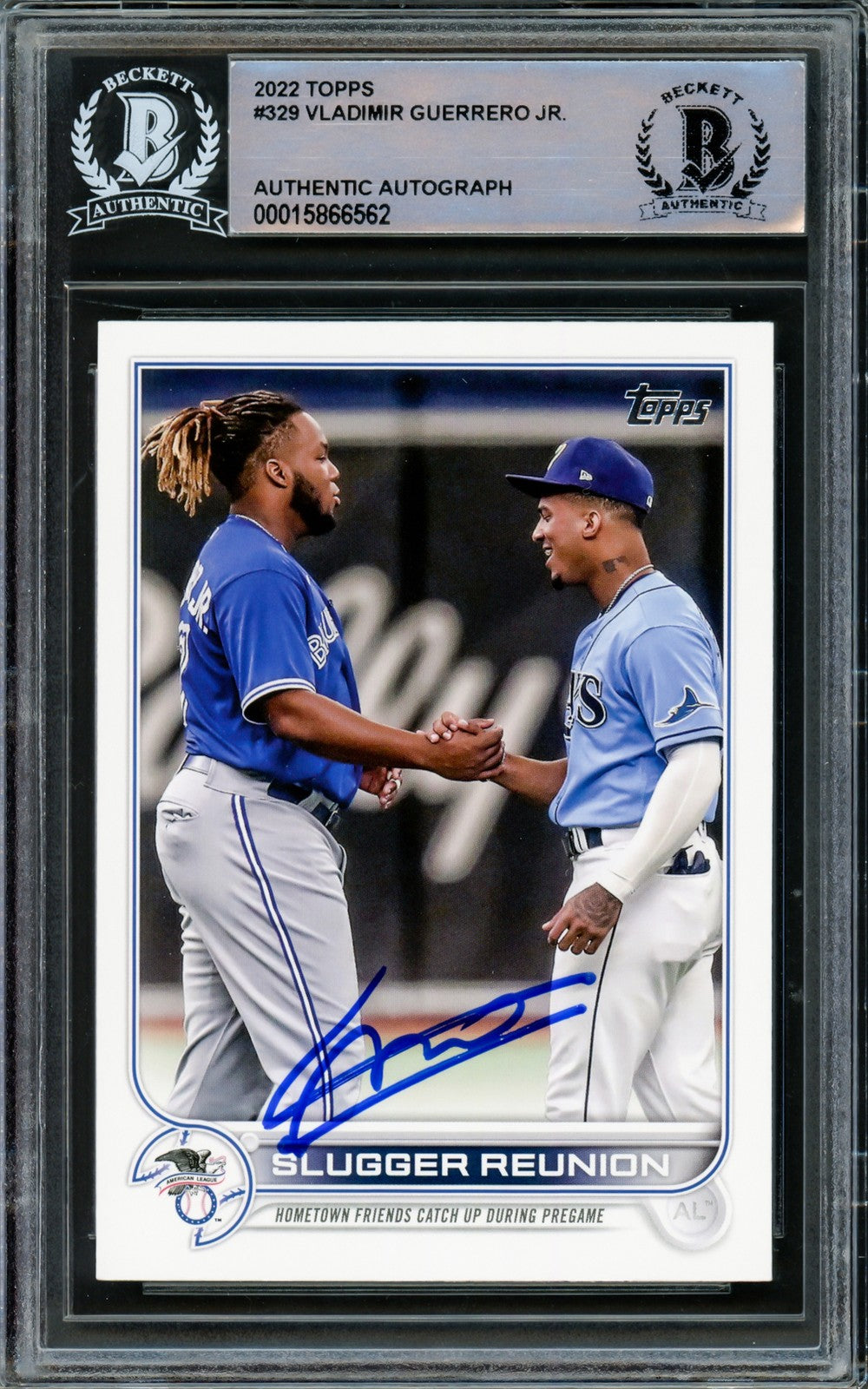 Vladimir Guerrero Jr. Signed 2022 Topps Card 329 Toronto Blue Jays Beckett