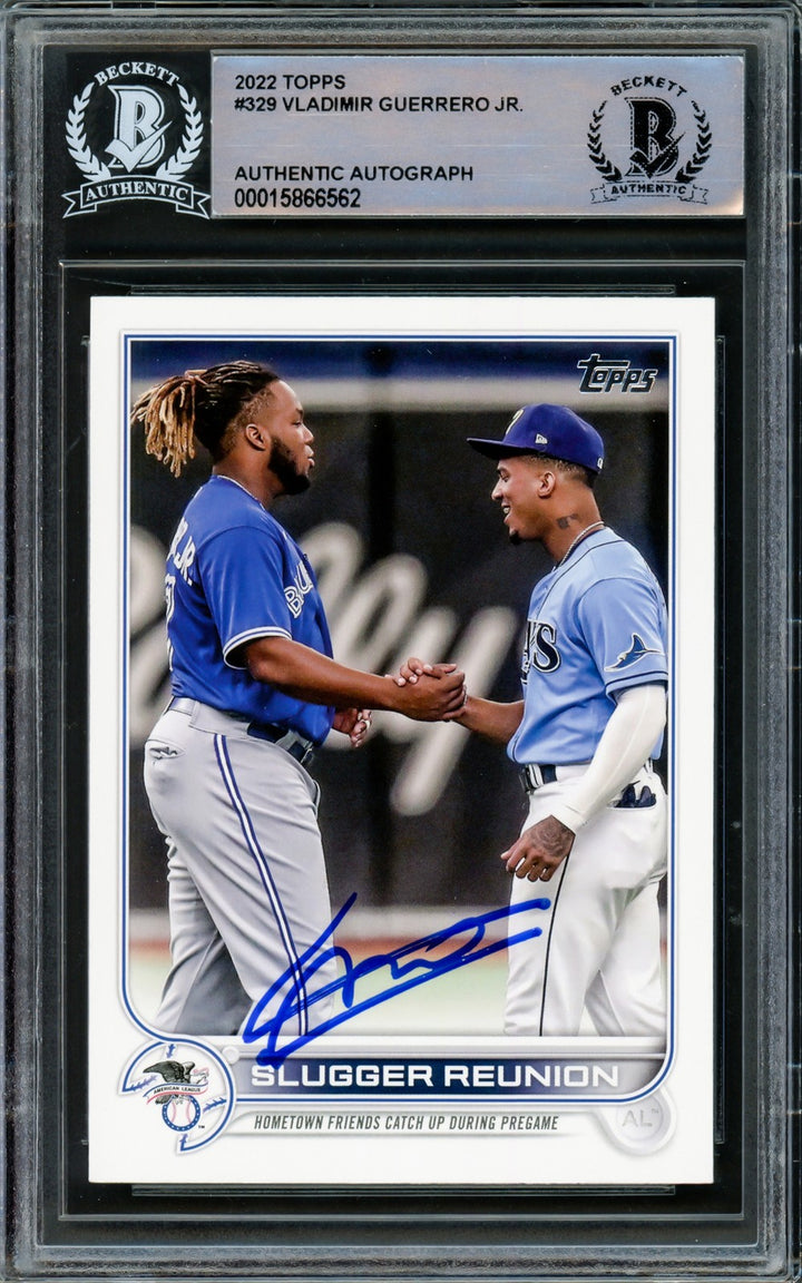 Vladimir Guerrero Jr. Signed 2022 Topps Card 329 Toronto Blue Jays Beckett