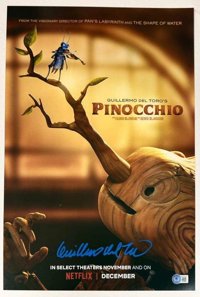 Guillermo Del Toro signed Pinocchio 12x18 photo autograph Beckett ~ Beckett BAS