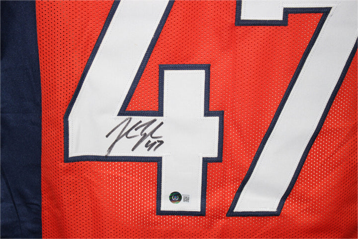 John Lynch Autographed/Signed Denver Broncos Orange XL Jersey Beckett 35295