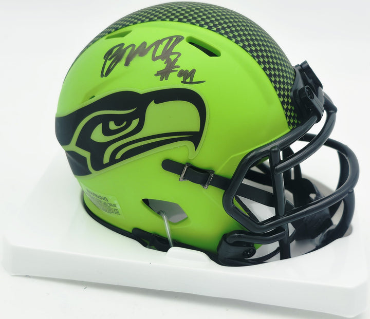 Byron Murphy II Signed Seahawks Rave Green Speed Mini Helmet (Smudged) MCS Holo