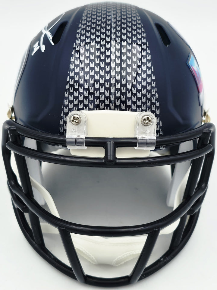 Sam Darnold Auto Seahawks Blue SB LX Champions Logo Speed Mini Helmet Beckett