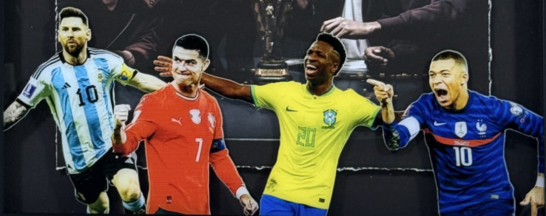 FIFA World Cup 2026 Framed 3D Photo Shadowbox Messi Ronaldo Vinicius Jr Mbappe