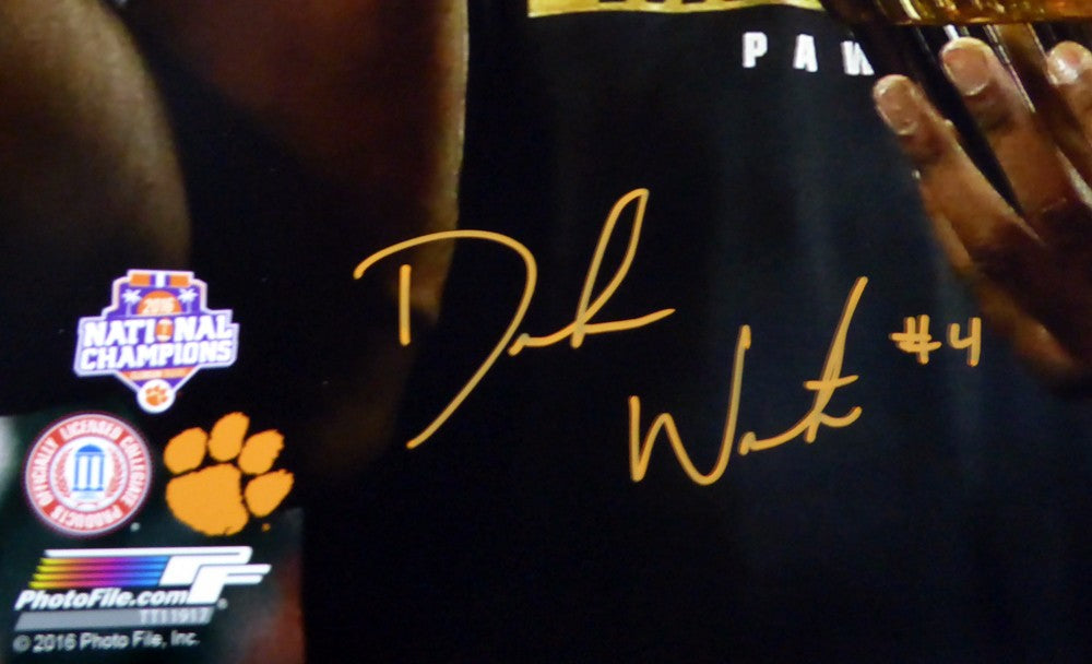 Deshaun Watson Signed 16x20 Photo Holding Trophy Clemson Tigers Beckett BAS