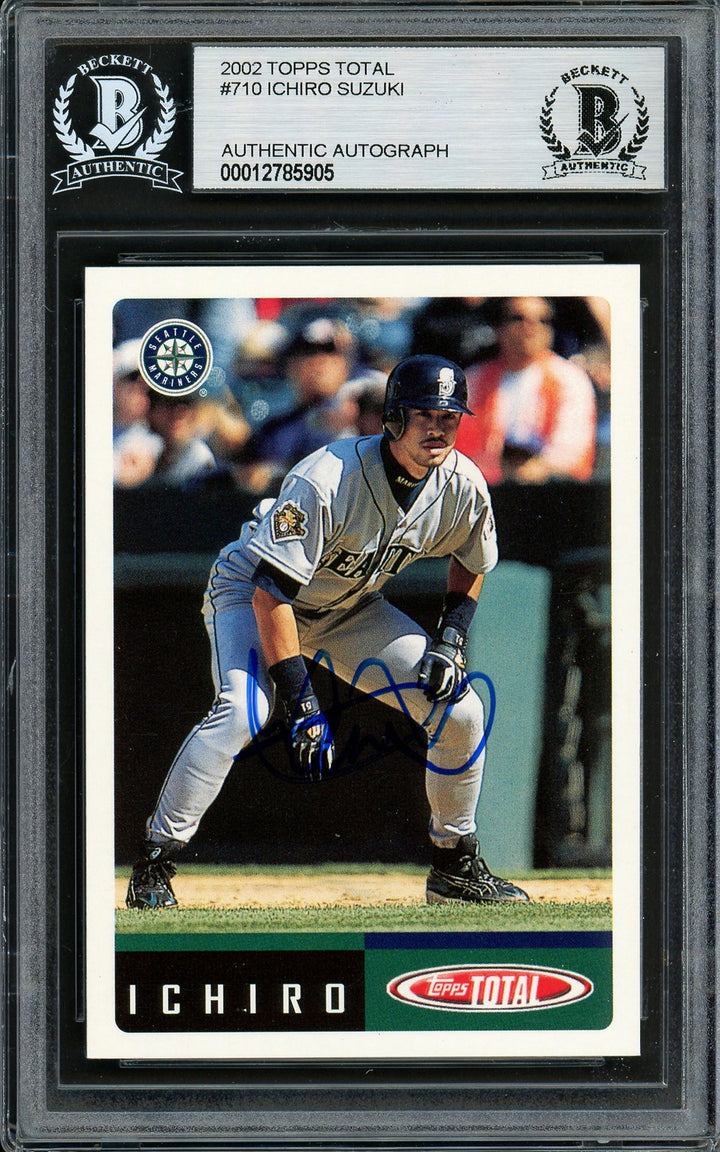 Ichiro Suzuki Signed 2002 Topps Total Card 710 Mariners Beckett #12785905