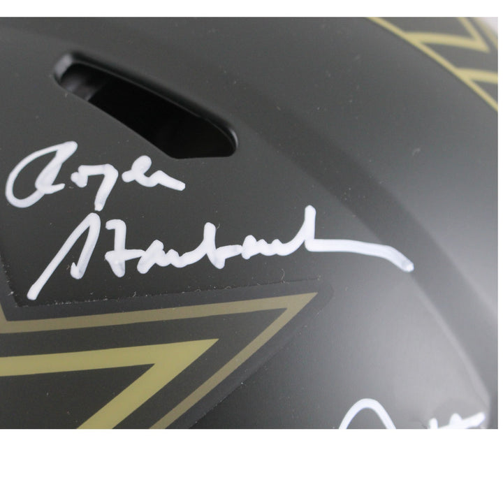 Staubach Dorsett Pearson Signed Dallas Cowboys Pro 25 STS Helmet Beckett 54608