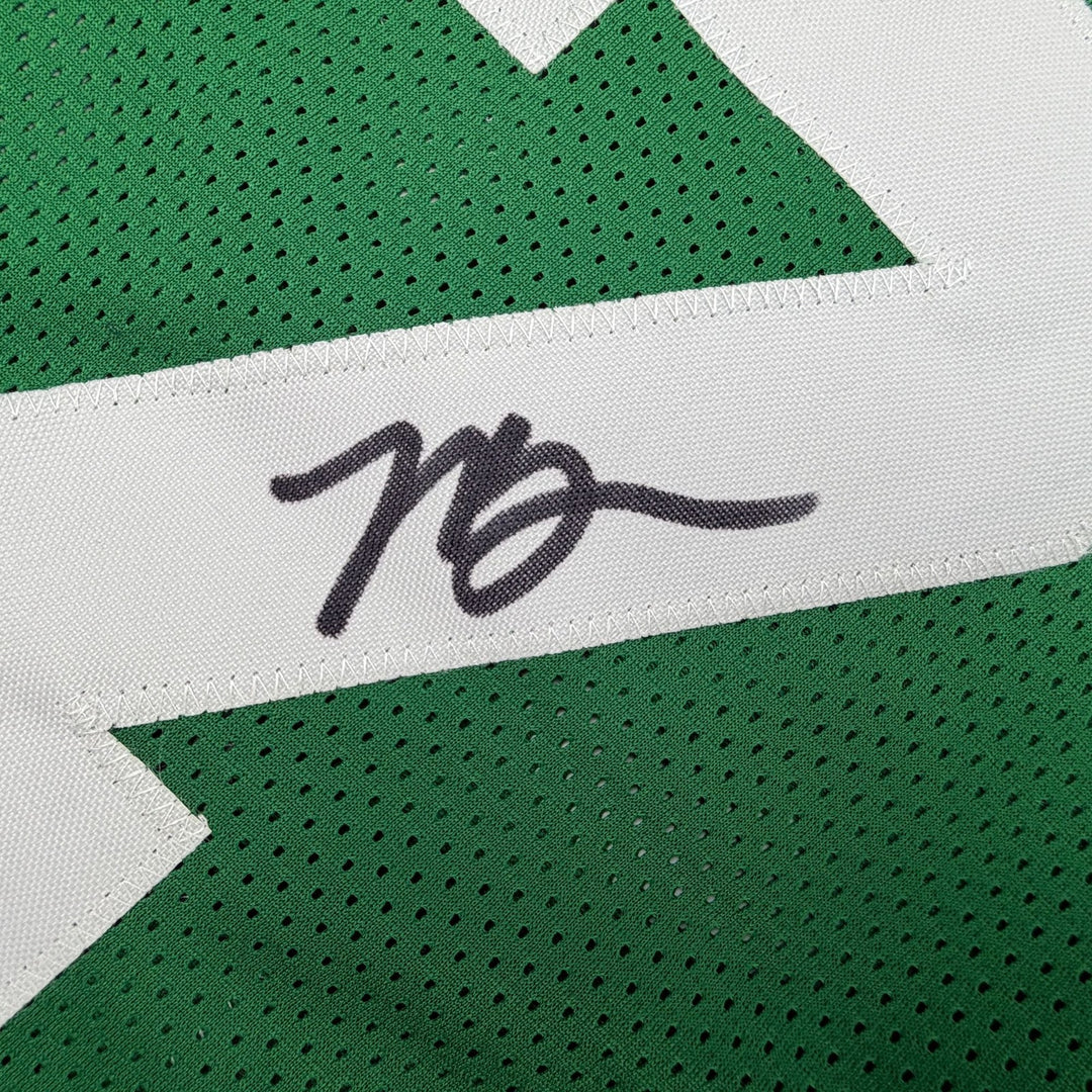 Autographed/Signed Jaylen Brown Boston Green Basketball Jersey Beckett COA