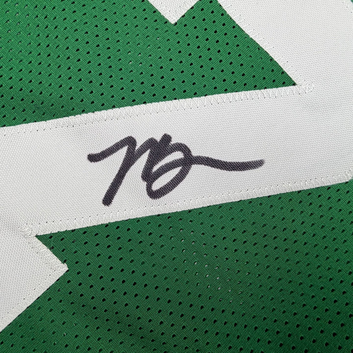 Autographed/Signed Jaylen Brown Boston Green Basketball Jersey Beckett COA